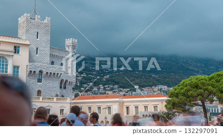 Prince's Palace of Monaco timelapse. Official residence of the Prince of Monaco. 132297091