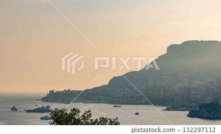 Cityscape timelapse of Monte Carlo, Monaco during summer sunset. Cityscape timelapse of Monte Carlo, Monaco during summer sunset. 132297112