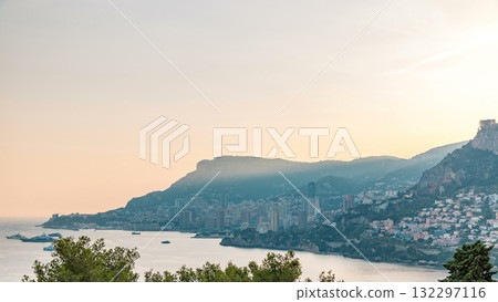 Cityscape timelapse of Monte Carlo, Monaco during summer sunset. Cityscape timelapse of Monte Carlo, Monaco during summer sunset. 132297116