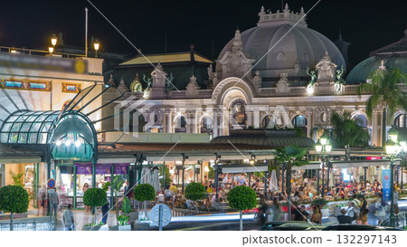 View Place du Casino. Cafe near Casino night timelapse in Monte Carlo. View Place du Casino. Cafe near Casino night timelapse in Monte Carlo. 132297143