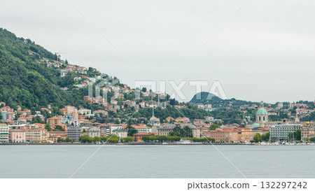 Landscape with Lake Como timelapse, Lombardy, Italy 132297242