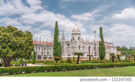 Mosteiro dos Jeronimos, located in the Belem district timelapse hyperlapse of Lisbon, Portugal. 132297301