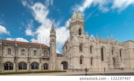 Mosteiro dos Jeronimos, located in the Belem district timelapse hyperlapse of Lisbon, Portugal. 132297497