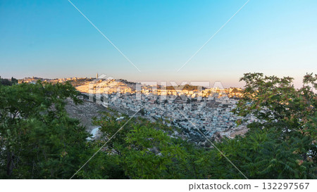 Old City of Jerusalem timelapse. Muslim Quarter, West Bank. Top view Old City of Jerusalem timelapse. Muslim Quarter, West Bank. Top view 132297567