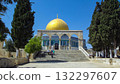 Dome of the Rock timelapse hyperlapse, a Muslim holy site atop the Temple Mount in Jerusalem, Israel. 132297607