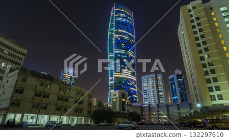 The 240 meters high Tower timelapse hyperlapse in Kuwait City. Kuwait, Middle East The 240 meters high Tower timelapse hyperlapse in Kuwait City. Kuwait, Middle East 132297610