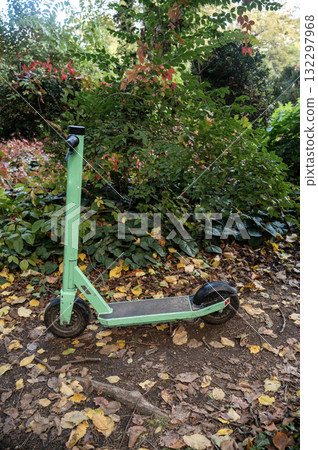 Eco city transport. Autumn season background. Active lifestyle. Eco city transport. Autumn season background. Active lifestyle. 132297968