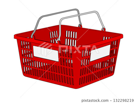 Supermarket shopping cart basket illustration red 132298219