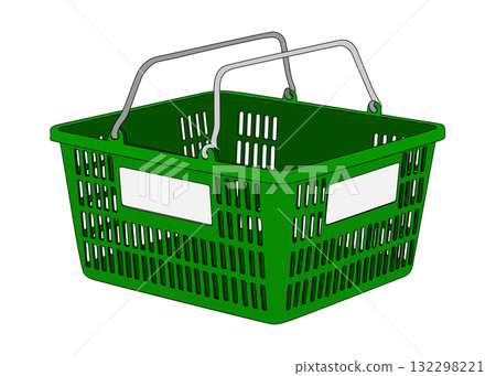 Supermarket shopping basket basket illustration green Supermarket shopping basket basket illustration green 132298221