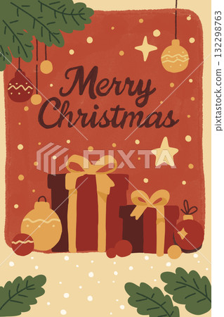 Illustration of cute Christmas ornaments Illustration of cute Christmas ornaments 132298763