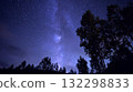Starry sky trees abstract background 132298833