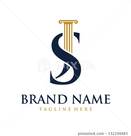 luxurious letter SJ logo design template of law firm, lawyer luxurious letter SJ logo design template of law firm, lawyer 132298865