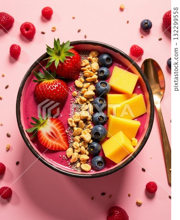 smoothie bowl with fresh fruits 132299558
