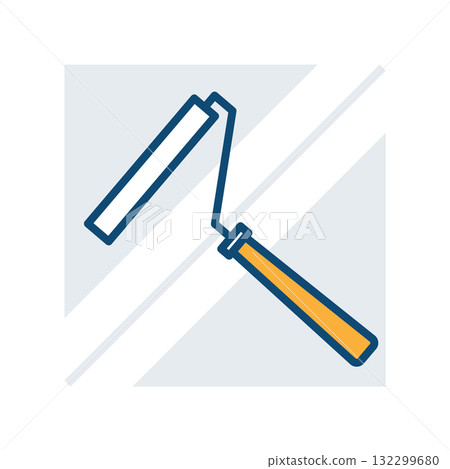 Paint Roller Tool icon illustration, essential for home improvement and renovation projects 132299680