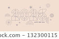 Linear minimalist geometric New Year 2026 banner 132300115
