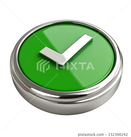 Green check mark symbol representing confirmation or approval in a simple design Green check mark symbol representing confirmation or approval in a simple design 132300242