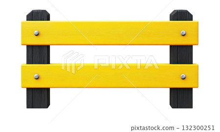 Bright yellow wooden sign with black edges designed for outdoor use 132300251