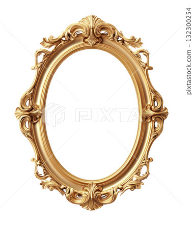 Elegant golden frame with intricate detailing, perfect for artwork and decoration in various settings Elegant golden frame with intricate detailing, perfect for artwork and decoration in various settings 132300254