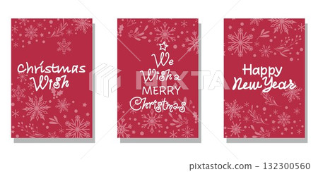 Christmas decoration illustration set, snowflake decoration illustration 132300560