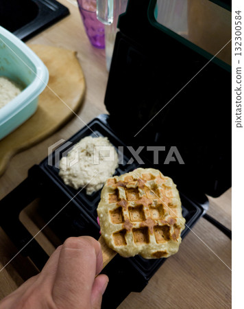 man preparing yummy breakfast for family man preparing yummy breakfast for family 132300584