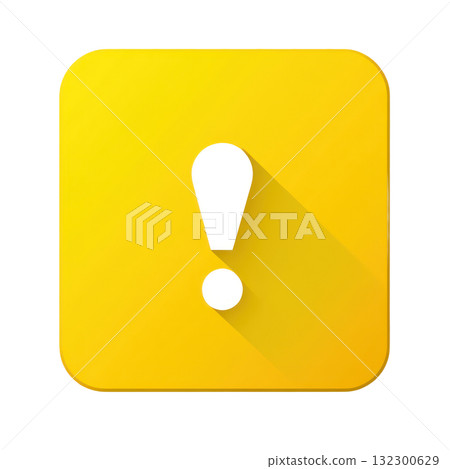 Yellow caution symbol with exclamation mark on isolated background for warning signals Yellow caution symbol with exclamation mark on isolated background for warning signals 132300629