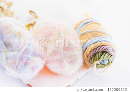 Fluffy and colorful yarn Fluffy and colorful yarn 132300833