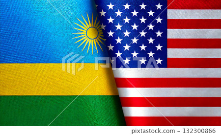 American flag and Rwandan flag American flag and Rwandan flag 132300866