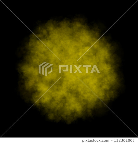 Round yellow smoke cloud on transparent background with soft edges and realistic texture for design and compositing Round yellow smoke cloud on transparent background with soft edges and realistic texture for design and compositing 132301005