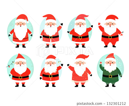 Cute Santa Claus illustration set Cute Santa Claus illustration set 132301212