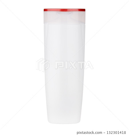 Hair shampoo, shower gel in a white bottle isolated on white background Hair shampoo, shower gel in a white bottle isolated on white background 132301418