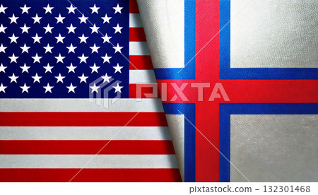 美國國旗和法羅群島國旗 132301468