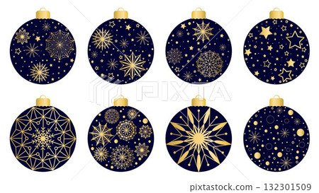 Collection of New Year tree balls 132301509