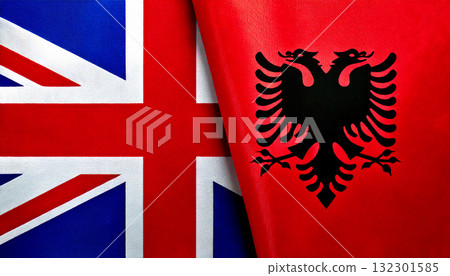 British and Albanian flags 132301585