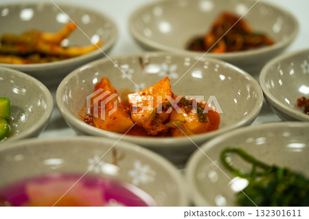 Korean traditional food Radish Kimchi - Kkakdugi Korean traditional food Radish Kimchi - Kkakdugi 132301611