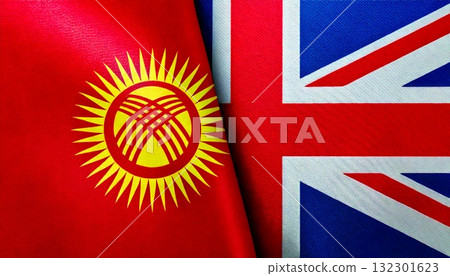 英國國旗與吉爾吉斯國旗 132301623