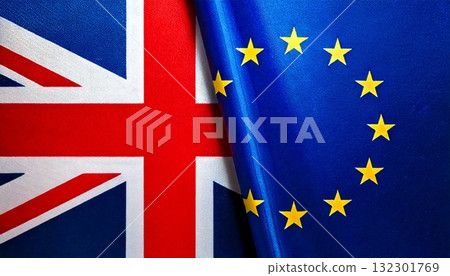 英國國旗和歐盟國旗 132301769