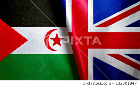 British flag and Western Sahara flag 132301947