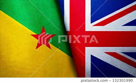 英國國旗和法屬圭亞那國旗 132301990