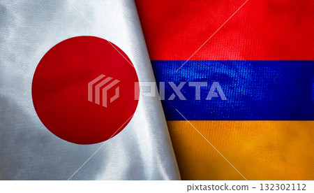 Japanese flag and Armenian flag 132302112