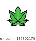 logo  Maple Leaf Icons in Green and Black Variations 132302179