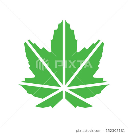logo  Maple Leaf Icons in Green and Black Variations 132302181