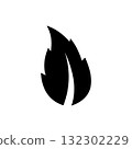 Minimalist Black Leaf Icon for Eco and Nature Design 132302229