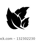 Minimalist Black Leaf Icon for Eco and Nature Design 132302230