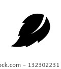 Minimalist Black Leaf Icon for Eco and Nature Design 132302231