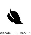 Minimalist Black Leaf Icon for Eco and Nature Design 132302232