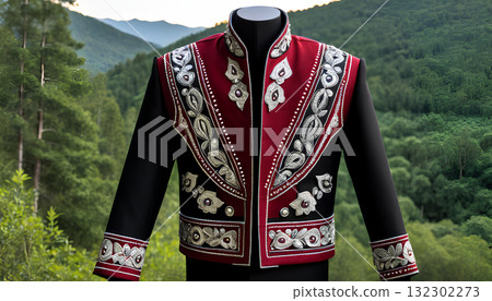 national ukrainian costume in green valley national ukrainian costume in green valley 132302273