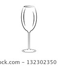 Silhouette Classic Wine Glass Wine Day Outline Logo Icon Sticker Menu Cards Minimalistic Design Idea 132302350