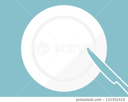 簡單的盤子和刀 132302428