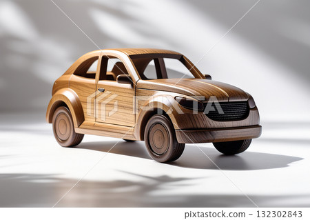 a model car made of wood 132302843