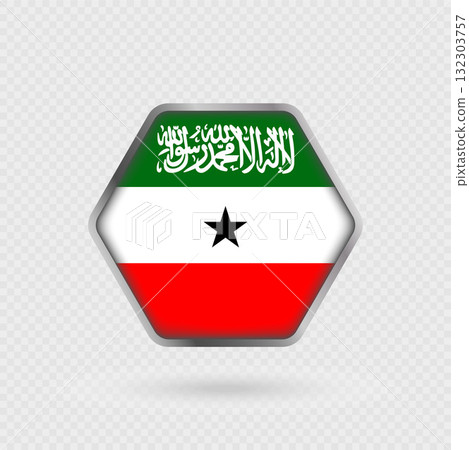 Somaliland flag in a hexagon frame. Somaliland flag in a hexagon frame. 132303757